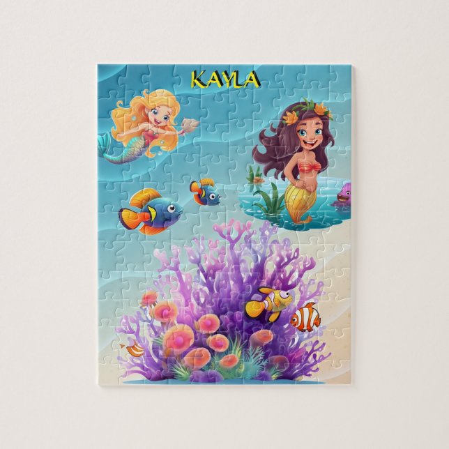 PUZZLE MERMAID'S, POISSON, VAGUES ET BEAUCOUP DE COULEURS (Vertical)