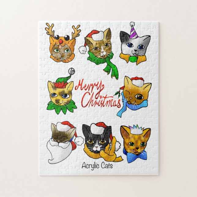Puzzle Merry Christmas Cats (Vertical)