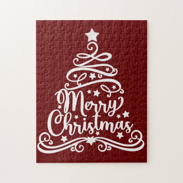 Puzzle Merry Christmas Snowflakes (Vertical)