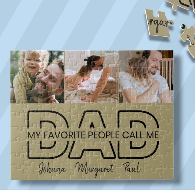 Puzzle Mes gens préférés m'appellent Papa Photo Fête des  (My favorite people call me Dad Photo Father's Day Jigsaw Puzzle)