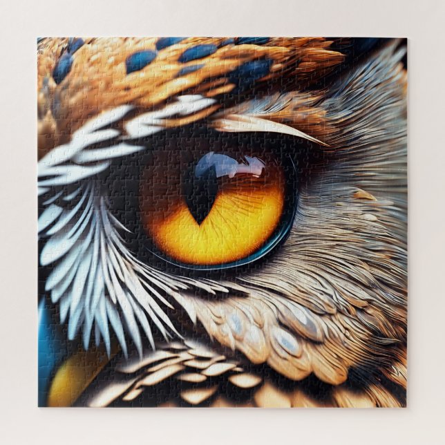 Puzzle Mesmerizing Owl Eye - Vivid Wildlife Detail (Vertical)