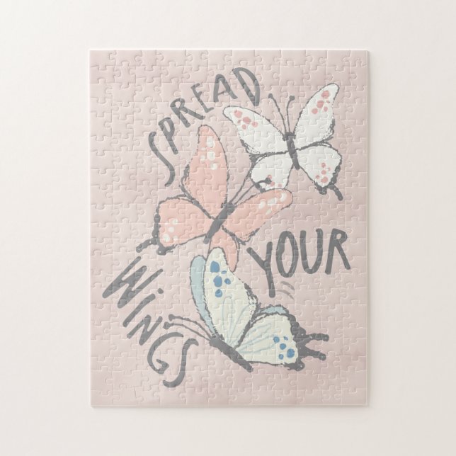 Puzzle Message de motivation des papillons illustré (Vertical)
