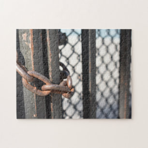 Puzzle Metal Chain Link Fence Original NYC Photograph