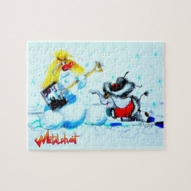 Puzzle métalphanumérique de scène hivernale (Horizontal)