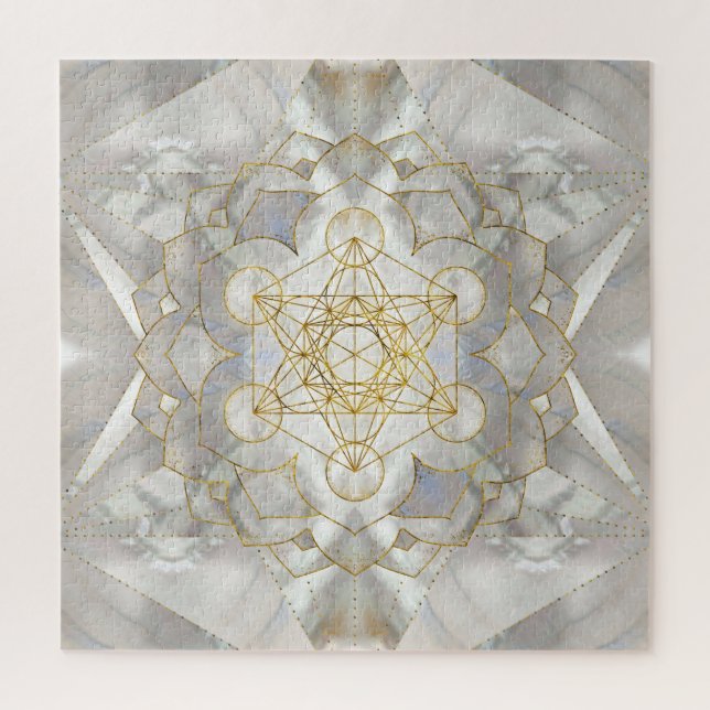 Puzzle Métatron's Cube in lotus Sacred Geometry (Vertical)