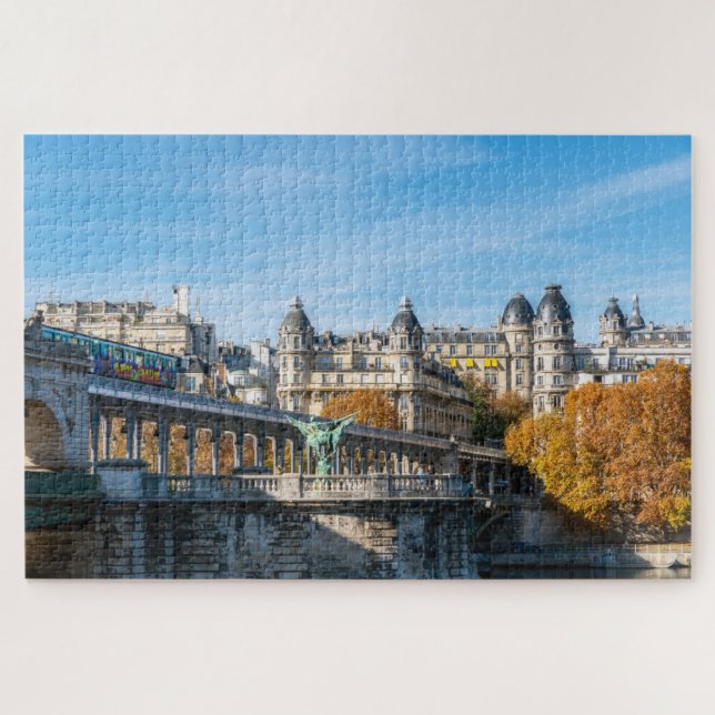 Puzzle Métro aérien sur Pont de Bir-Hakeim - Paris, Franc (Horizontal)