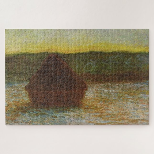 Puzzle Meule de foin (Dégel, soleil couchant) de Claude M (Horizontal)