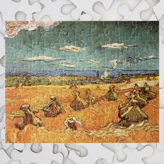 Puzzle Meules avec moissonneuse par Vincent van Gogh (Créateur téléchargé)