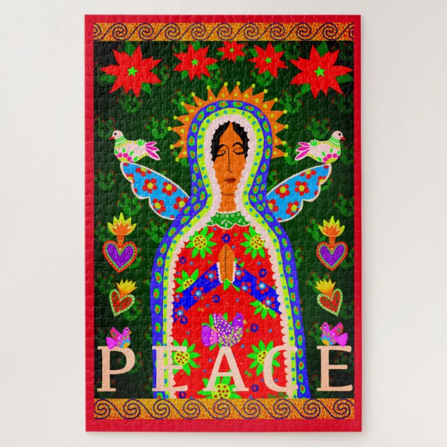 Puzzle Mexicain Prier Ange de Paix 1014 pièce difficile (Vertical)
