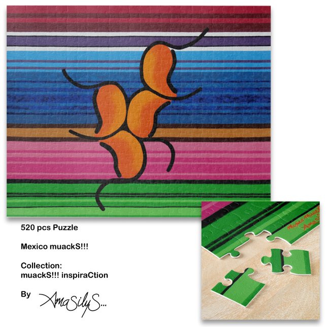 Puzzle Mexico muackS!!! - AmaSilyS - 520 pièces Art  (Enjoy your free time and stimulate your mind by putting together this puzzle featuring one of my art)