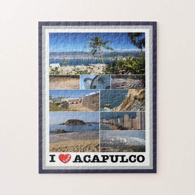 Puzzle Mexique - Acapulco - I Love - (Vertical)