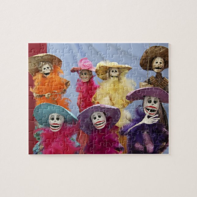Puzzle Mexique. Catrinas squelettiques, figures célébrant (Horizontal)