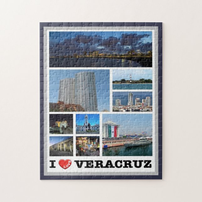 Puzzle Mexique - Veracruz - I Love - (Vertical)