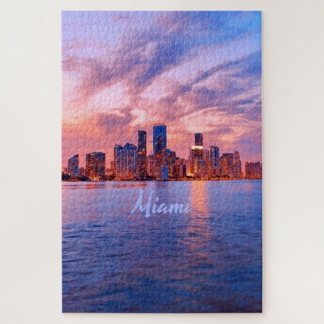 Puzzle Miami Beach Floride City Skyline (Vertical)