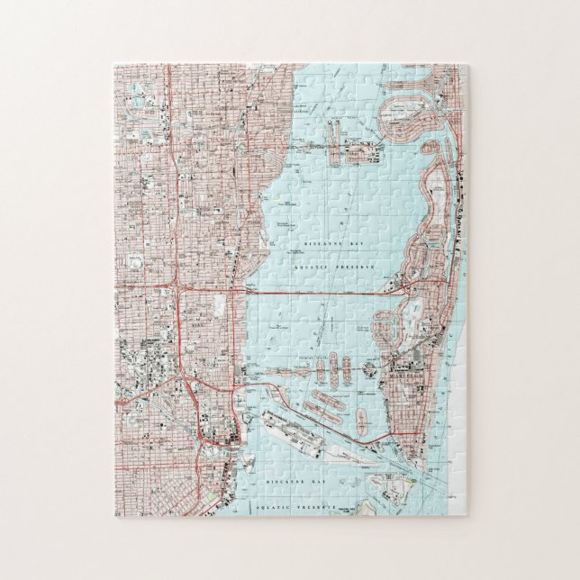 Puzzle Miami la Floride Map (1994) (Vertical)