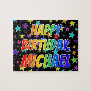 Puzzle "MICHAEL" Prénom, amusant "HEUREUX ANNIVERSAIRE"