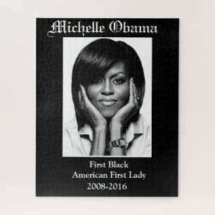 Puzzle MICHELLE OBAMA PREMIER poster NOIR FIRST LADY