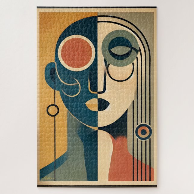 Puzzle Mid Century Art moderne Abstrait Non conforme (Vertical)