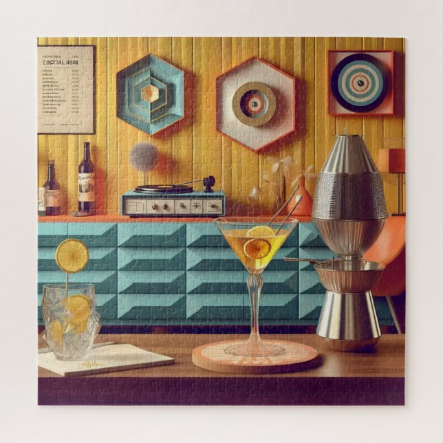 Puzzle Mid Century Atomic Retro Futuristic Party Room (Vertical)