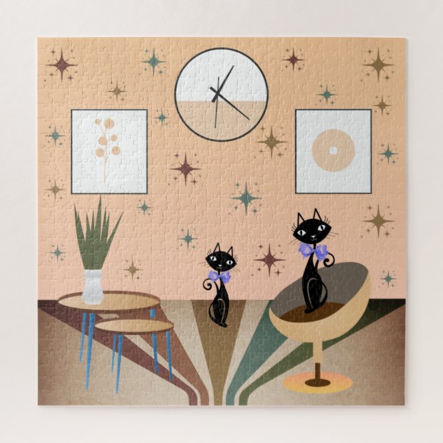 Puzzle Mid Century Cat Mid-Century Modern (Vertical)
