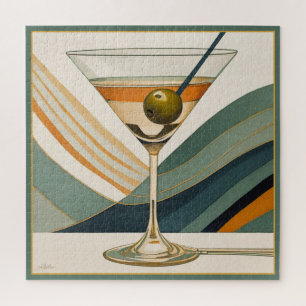 Puzzle Mid Century Modern Martini Cocktail Heure