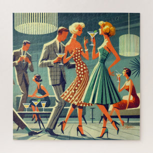 Puzzle Mid Century Modern Martini Dance Cocktail Party