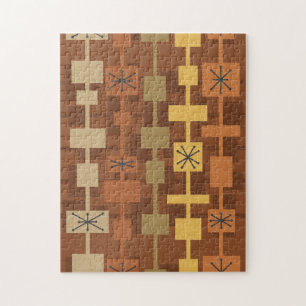 Puzzle Mid Century Moderne Multicolore Brown