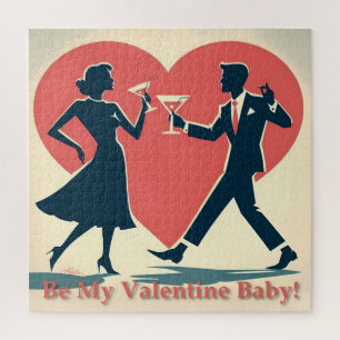 Puzzle Mid Century Valentine moderne Hip Dancing Couple
