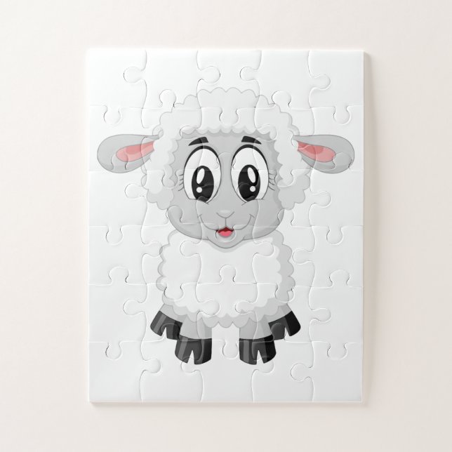 Puzzle Mignon agneau de ferme bébé (Vertical)