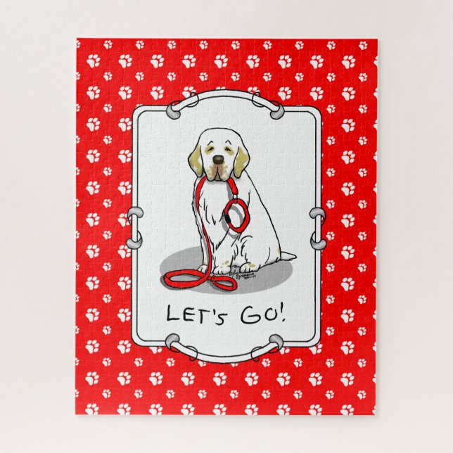 Puzzle Mignon Allons-y ! Promener le chien Clumber Spanie (Vertical)