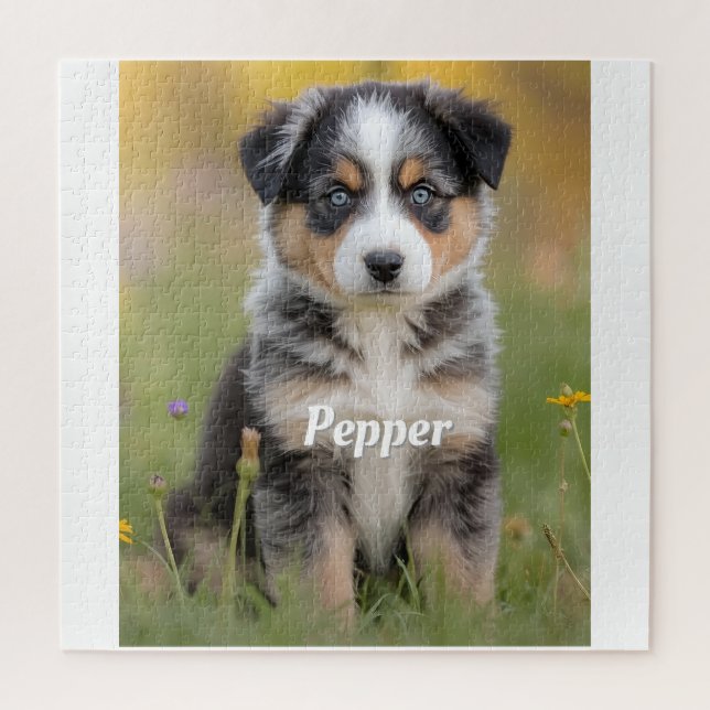 Puzzle Mignon Berger Australien Personnalisé (Vertical)