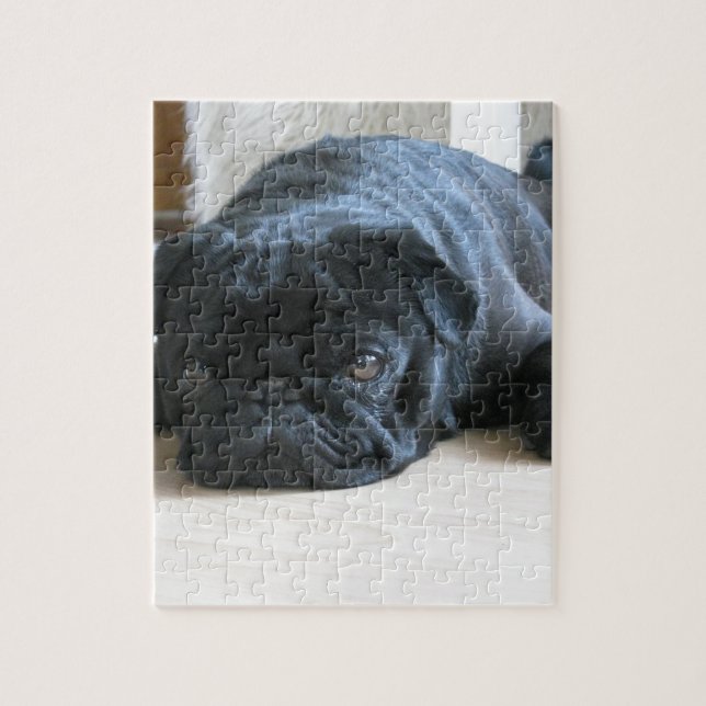 Puzzle Mignon Bouledogue Noir Endormi (Vertical)