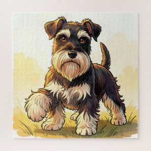 Puzzle Mignon chiot schnauzer sel et poivre