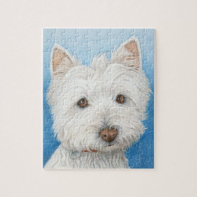 Puzzle mignon de chien de Westie (Vertical)