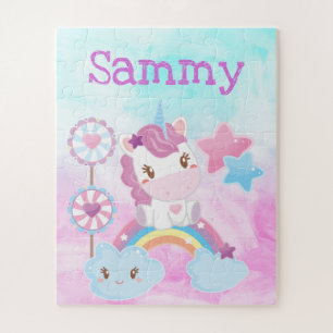 Puzzle Mignon Kawaii Licorne Arc-en-ciel Rêveur Nuage