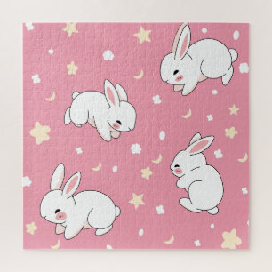 Puzzle Mignon Lapin Kawaii Doodle Rose