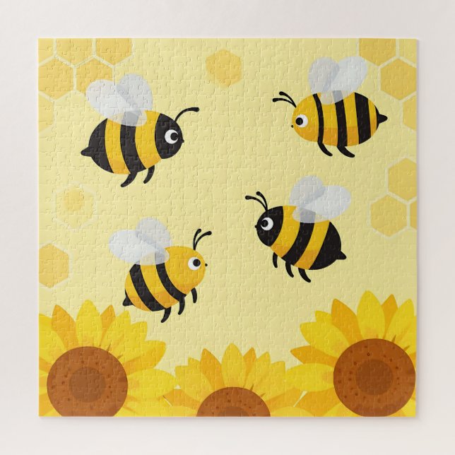 Puzzle Mignon motif abeilles bourdon colza miel (Vertical)