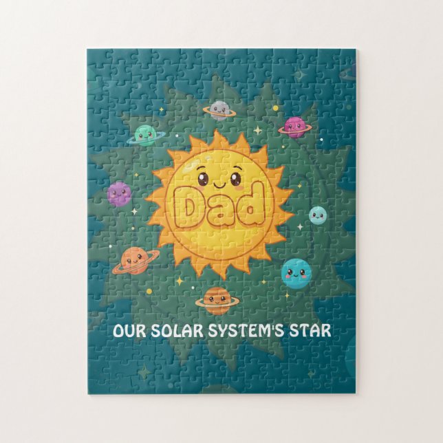 Puzzle Mignon Système Solaire Papa Étoile Espace Dessin A (Vertical)