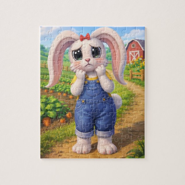 Puzzle Mignonne à briser le cœur : Lapin de dessin animé  (Vertical)