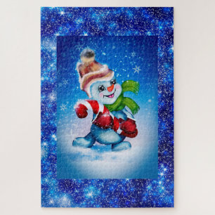 Puzzle Mignonne bonhomme de neige de Noël