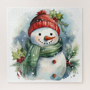 Puzzle Mignonne bonhomme de neige de Noël
