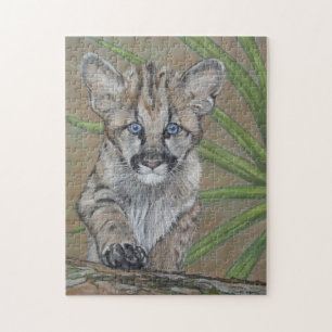 Puzzle mignonne cougar chaton gros chat faune