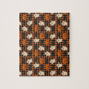 Puzzle Mignonne, en vichy halloween fantôme chauves-souri