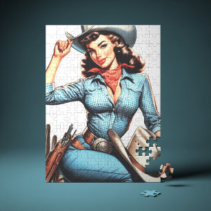 Puzzle Mignonne fille de pays Vintage