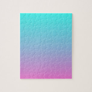 Puzzle mignonne girly ombre mermaid rose turquoise aqua b