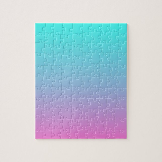 Puzzle mignonne girly ombre mermaid rose turquoise aqua b (Vertical)