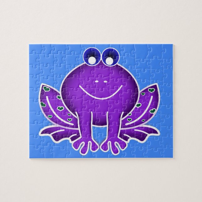 Puzzle mignonne grenouille pourpre (Horizontal)