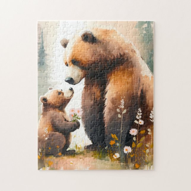 Puzzle Mignonne maman et ours bébé (Vertical)