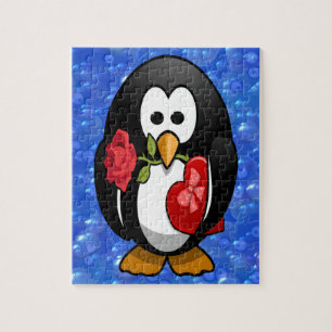 Puzzle Mignonne Saint Valentin Pingouin Drôle Drôle Carto