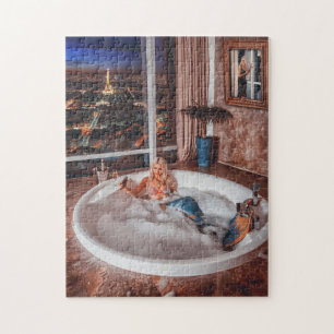 Puzzle Mignonne sirène dans un bain chaud